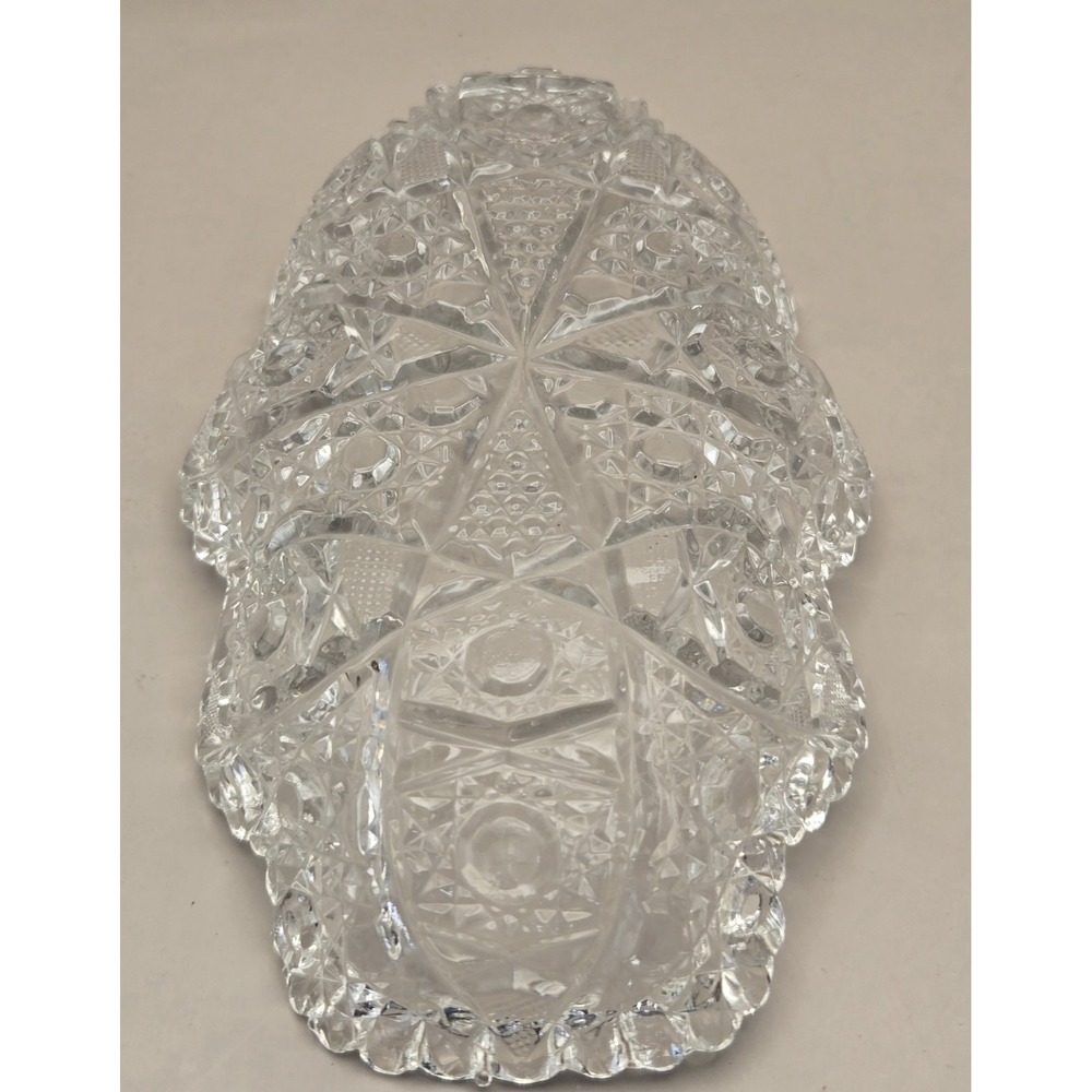 Vintage Serving Dishes Clear Cut Crystal Featuring Star Of David & Pinwheel B#27 - Picture 11 of 15